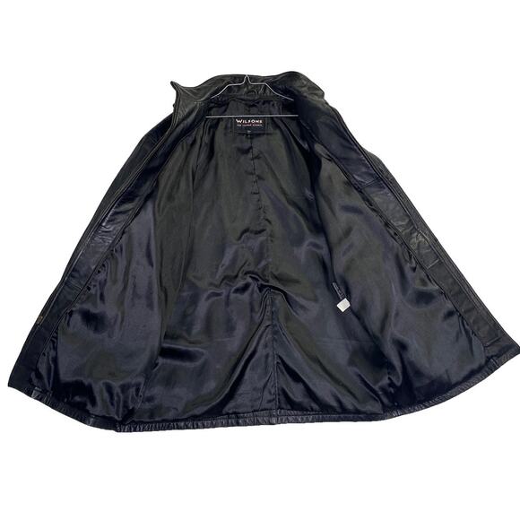 VTG Wilson's Leather Jacket Large Men’s Nylon Button Full Zip Single Vented - Picture 3 of 8